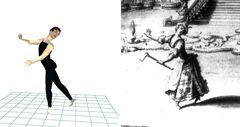 Gezeichnete und digitale Darstellung einer Tanzpose